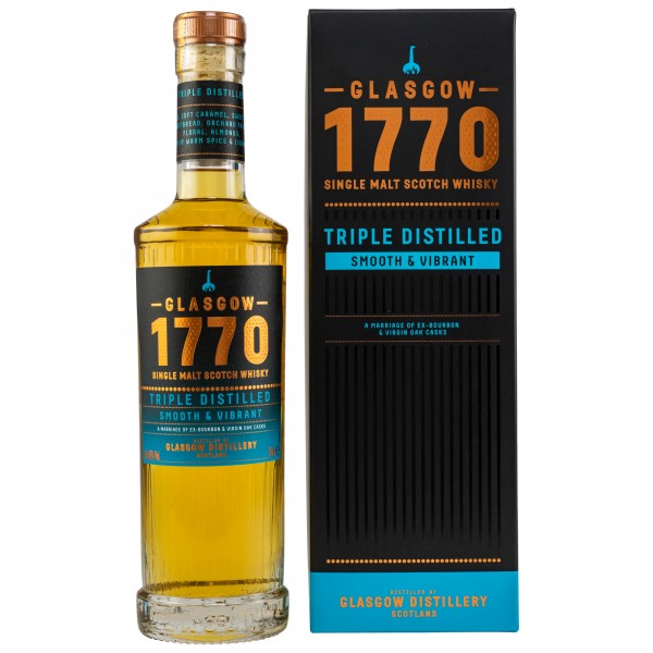 1770 Glasgow Single Malt Scotch Whisky - Triple Distilled Smooth 46% 0,5L