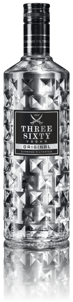 Three Sixty Vodka 37,5% 0,7 L + 2 Shotgläser