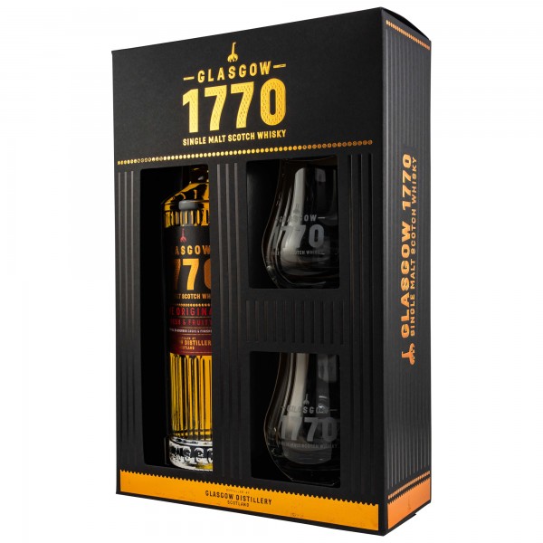 1770 Glasgow Single Malt Scotch Whisky - The Original + 2 Gläser 46% 0,5 L